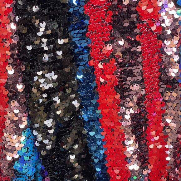 Jade Sky Sequin Trousers Womens Small Striped Rainbow Sparkly Festival Party - Picture 3 of 12